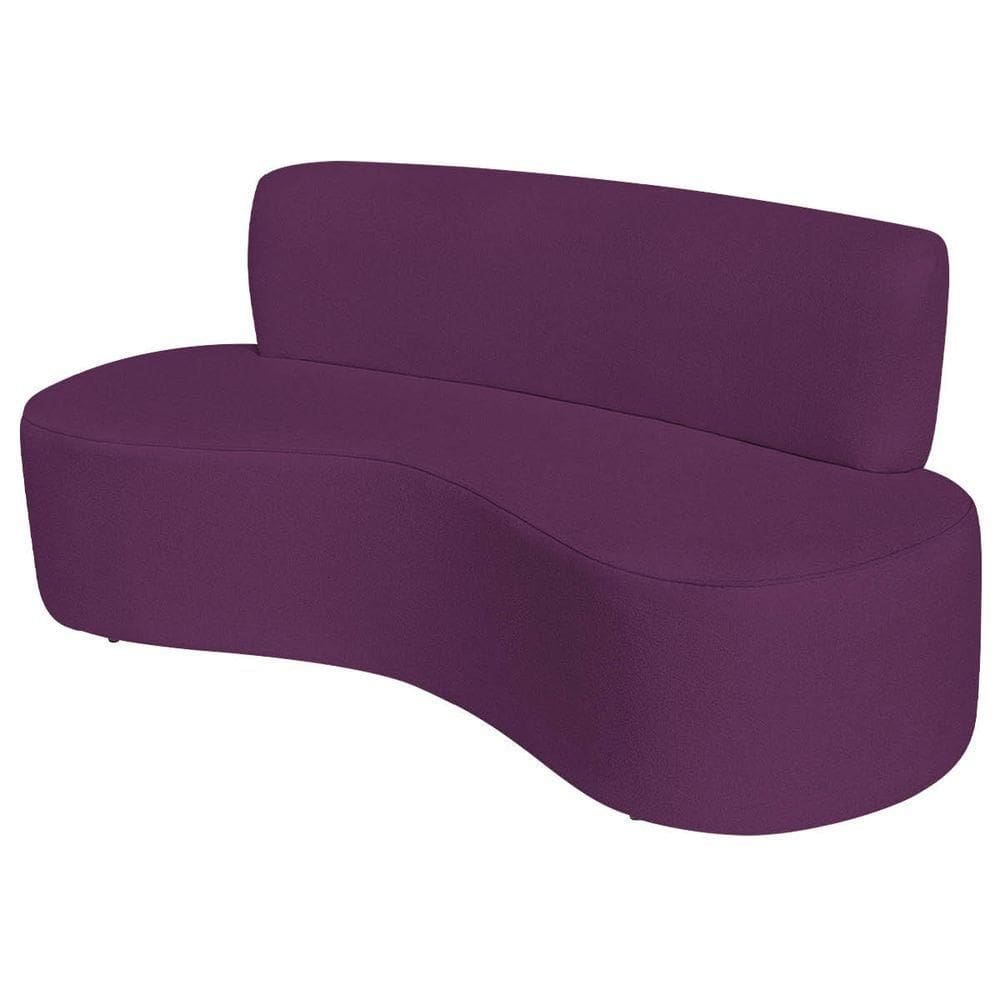 Sofá Curvo 3 Lugares Amsterdã 160cm Suede Cor Roxo