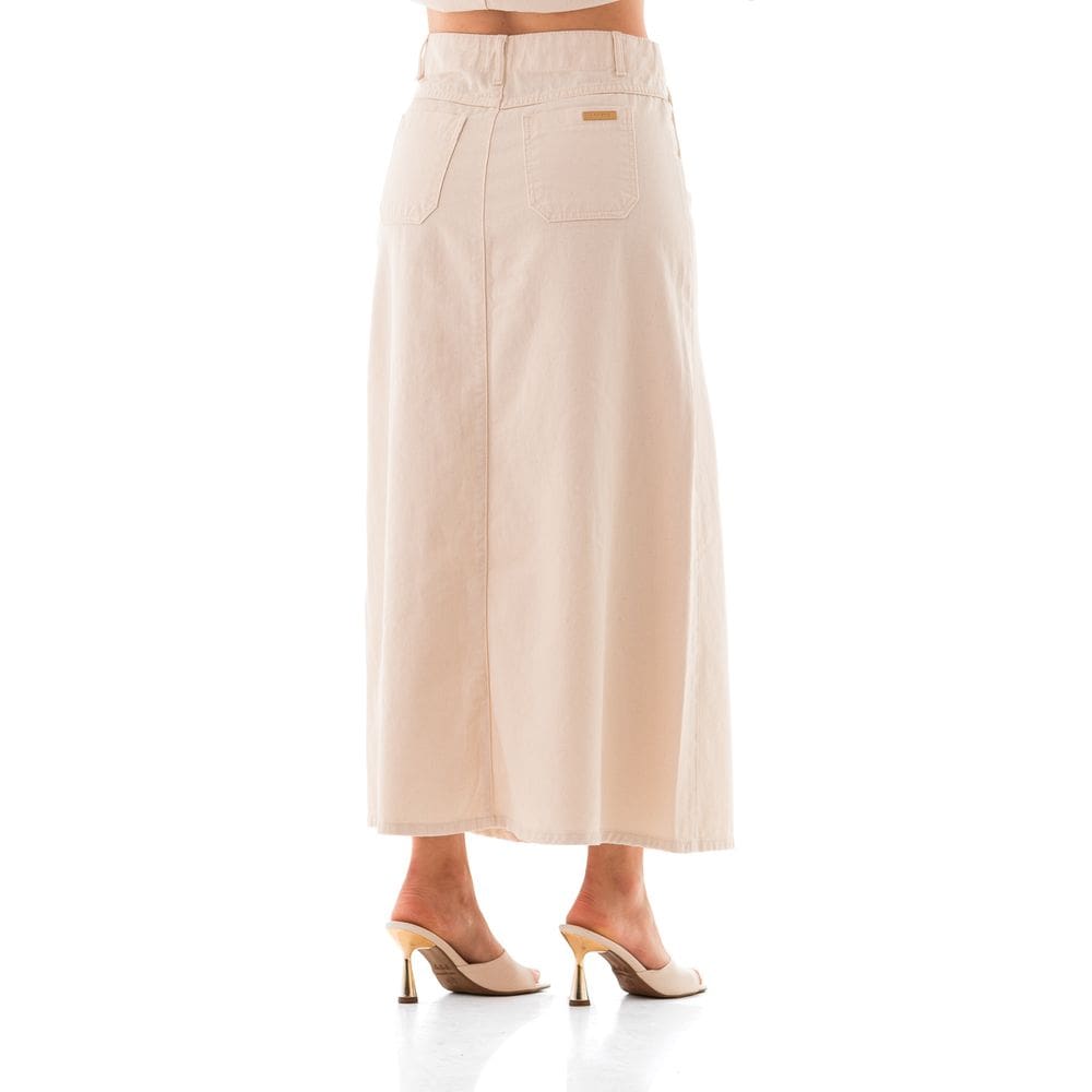 Saia Jeans Feminina Arauto Evasê Natural