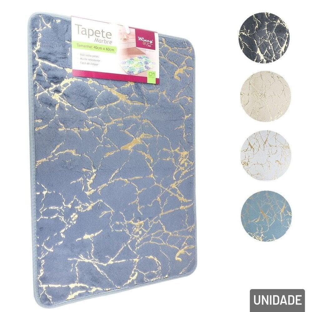 Tapete de Poliéster 40x60cm Felpudo Marmorizado - Tudo em Caixa