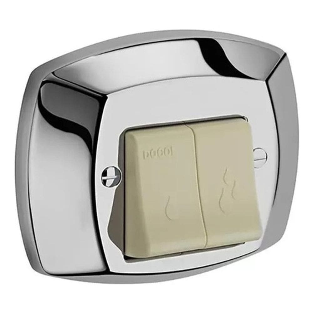 Acabamento P/válvula De Descarga Clássica Chrome Bege Docol