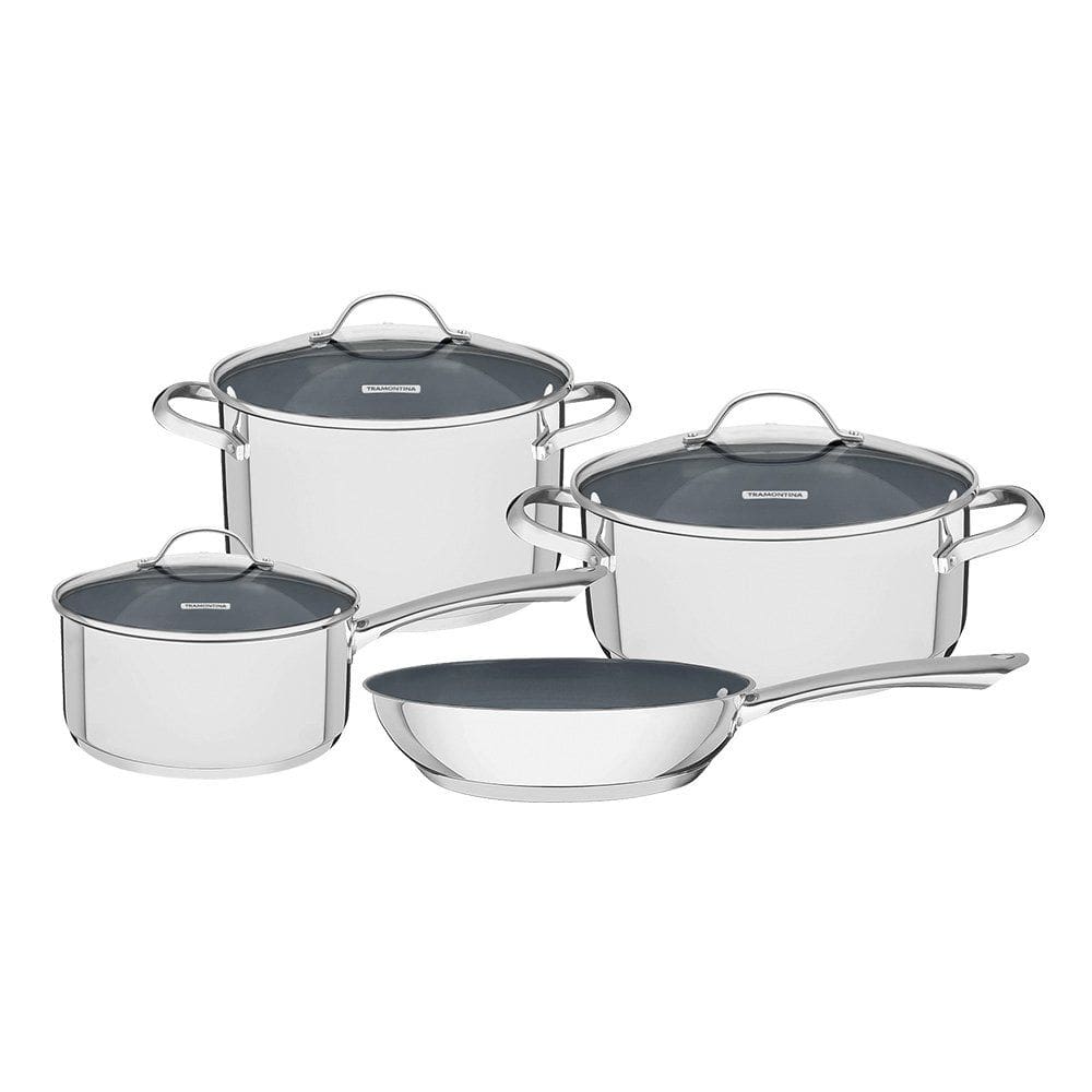 Jogo de Panelas Fundo Triplo Tramontina Una Ceramic 65280316 Inox / Grafite