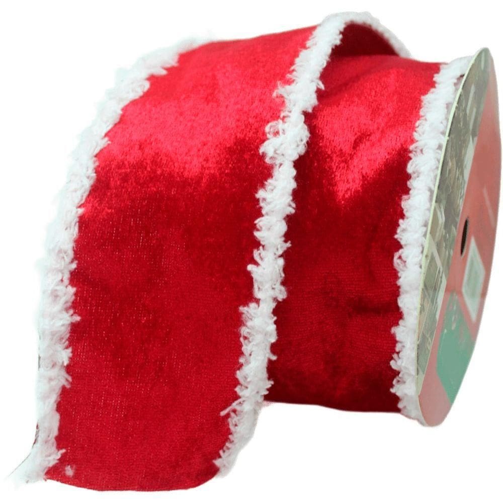 Kit 2 Fitas Aramadas Vermelha Decoração Natalina 6,3cm 9,14m