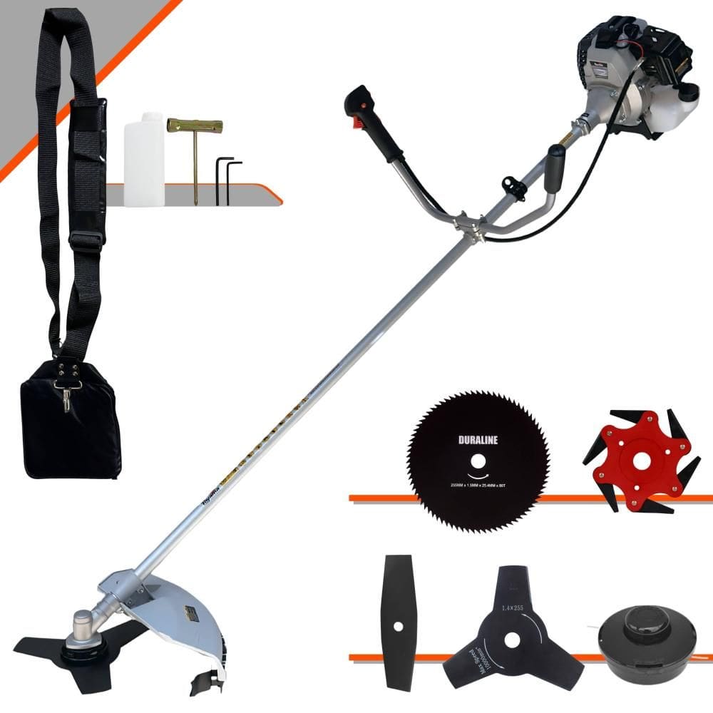 Roçadeira TBC43H À Gasolina 2T 43cc 1,7HP Completa Com Carretel de Nylon e Lâmina 3 Pontas + EXTRA Lâmina 2 Pontas, Lâmina 6 Pontas e Lâmina 80 Dentes