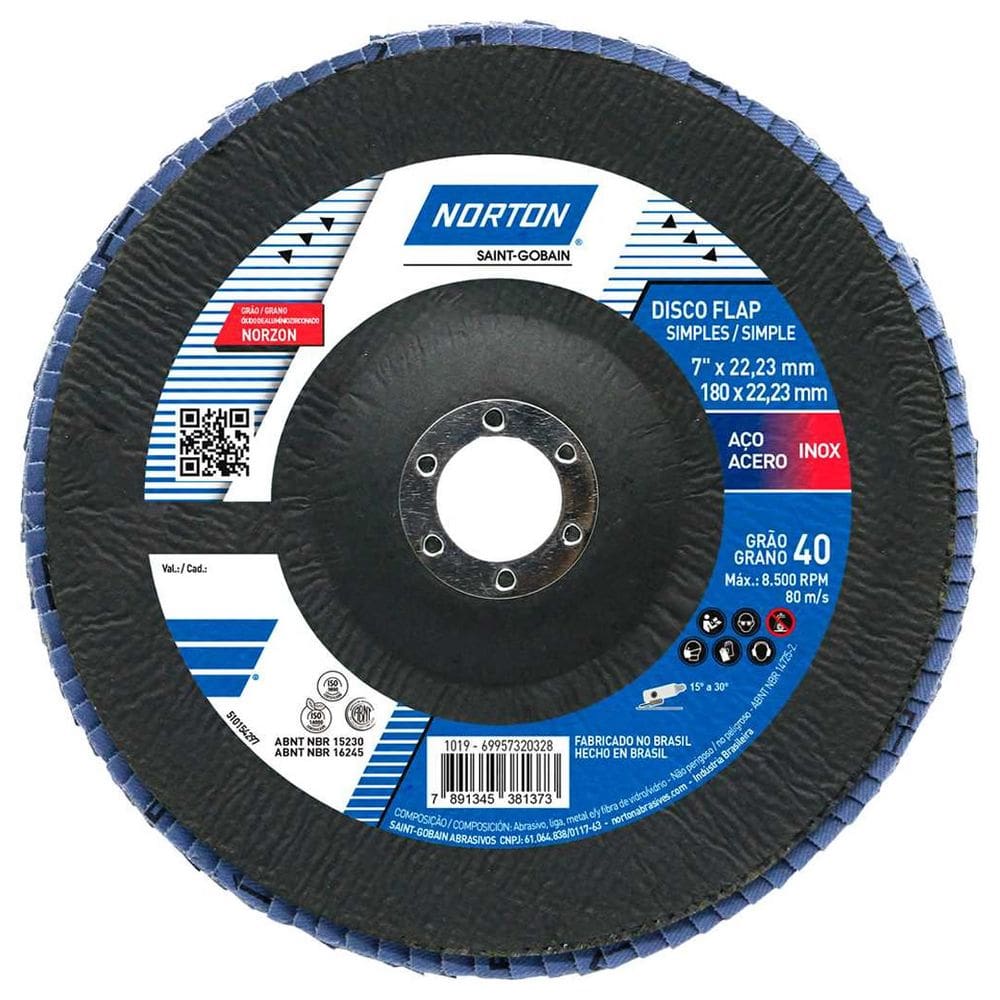 Disco Lixa Flap R-822 - 180 X 22 - G 40