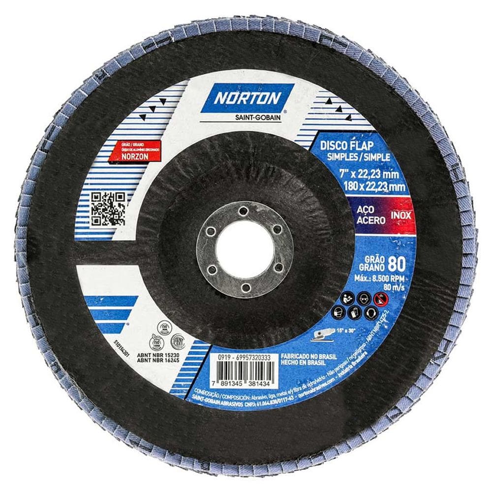 Disco Lixa Flap R-822 - 180 X 22 - G 80