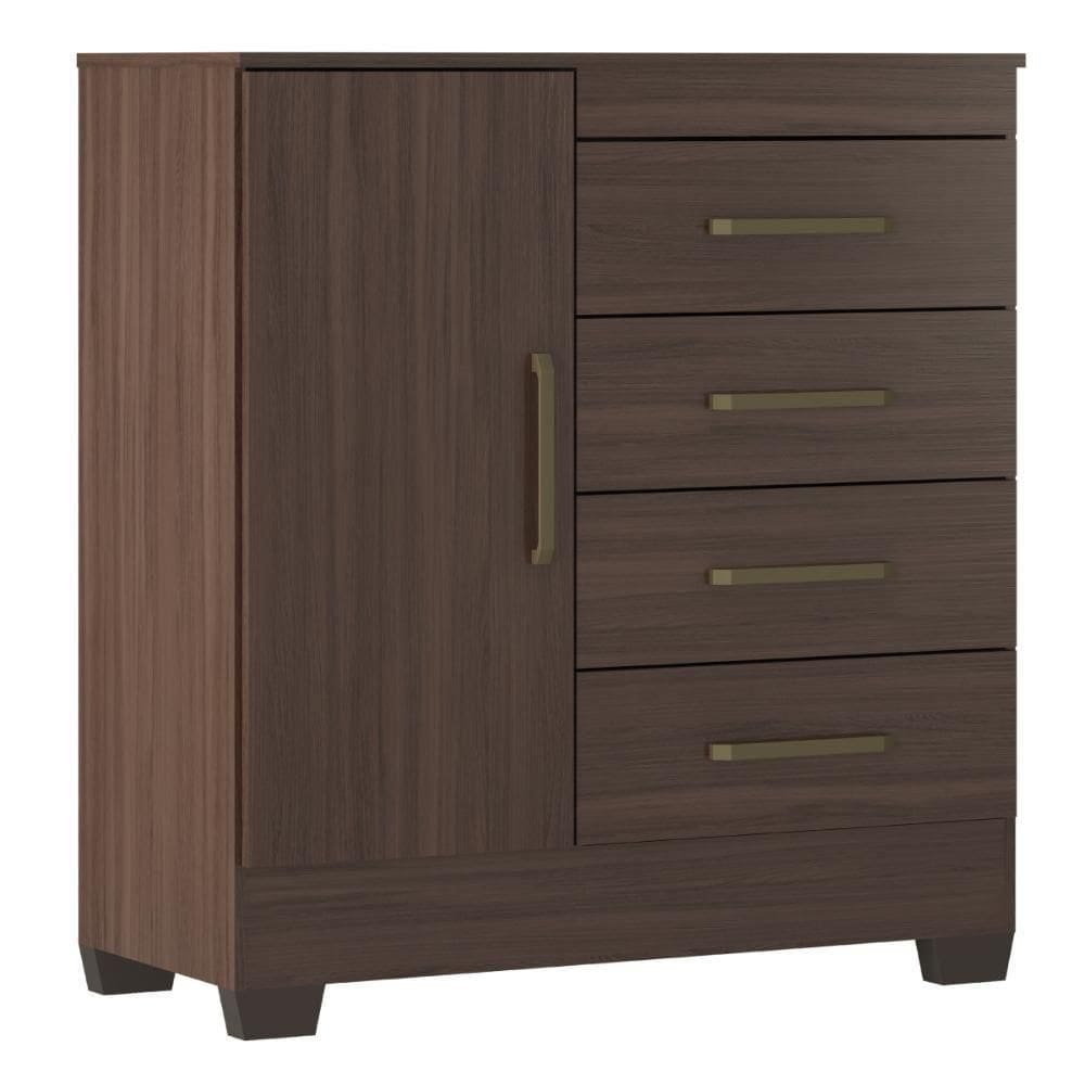 Cômoda 4 Gavetas 1 Porta Montevideu Café Touch Demóbile