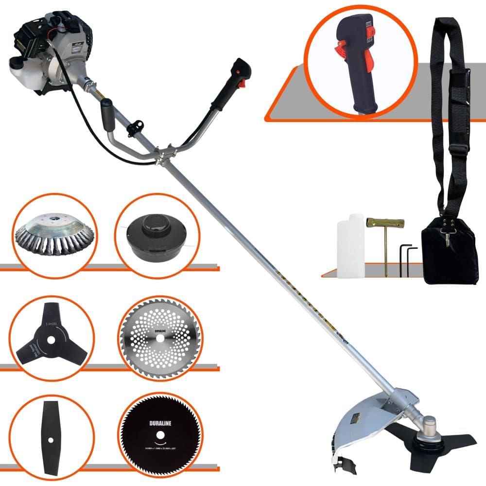 Máquina de Cortar Grama Lateral À Gasolina 2T Toyama TBC43H 43cc 1,7HP de Potência 12.000rpm Roçadeira Multifuncional Completa Com 6 Opções de Cortes