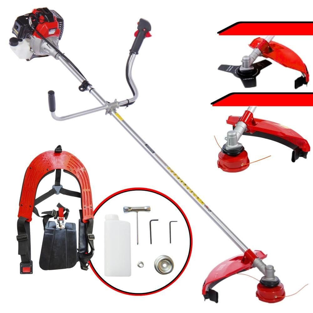 Roçadeira Multifunções RT52L Toyama À Gasolina 52cc Motor 2T 2HP Alta Rotação Podador de Grama Completo Com Carretel de Nylon + Faca 3 Pontas