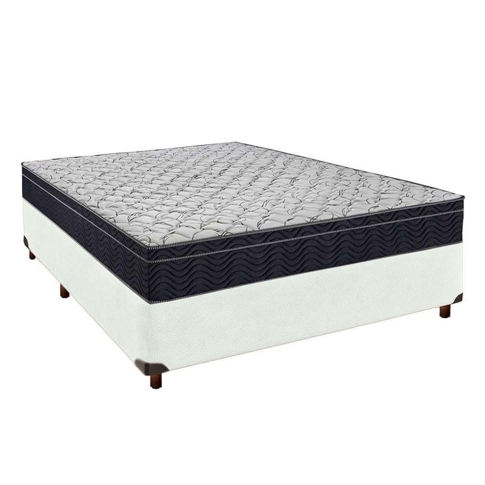 Cama Box Perola + Colchão Casal Airtech 150 Ortobom