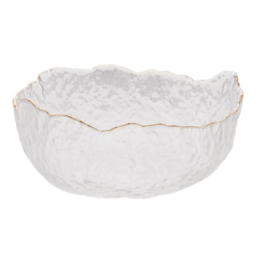 Bowl De Cristal Martelado Com Borda Dourada 19 X 10 Cm Taj Wolff