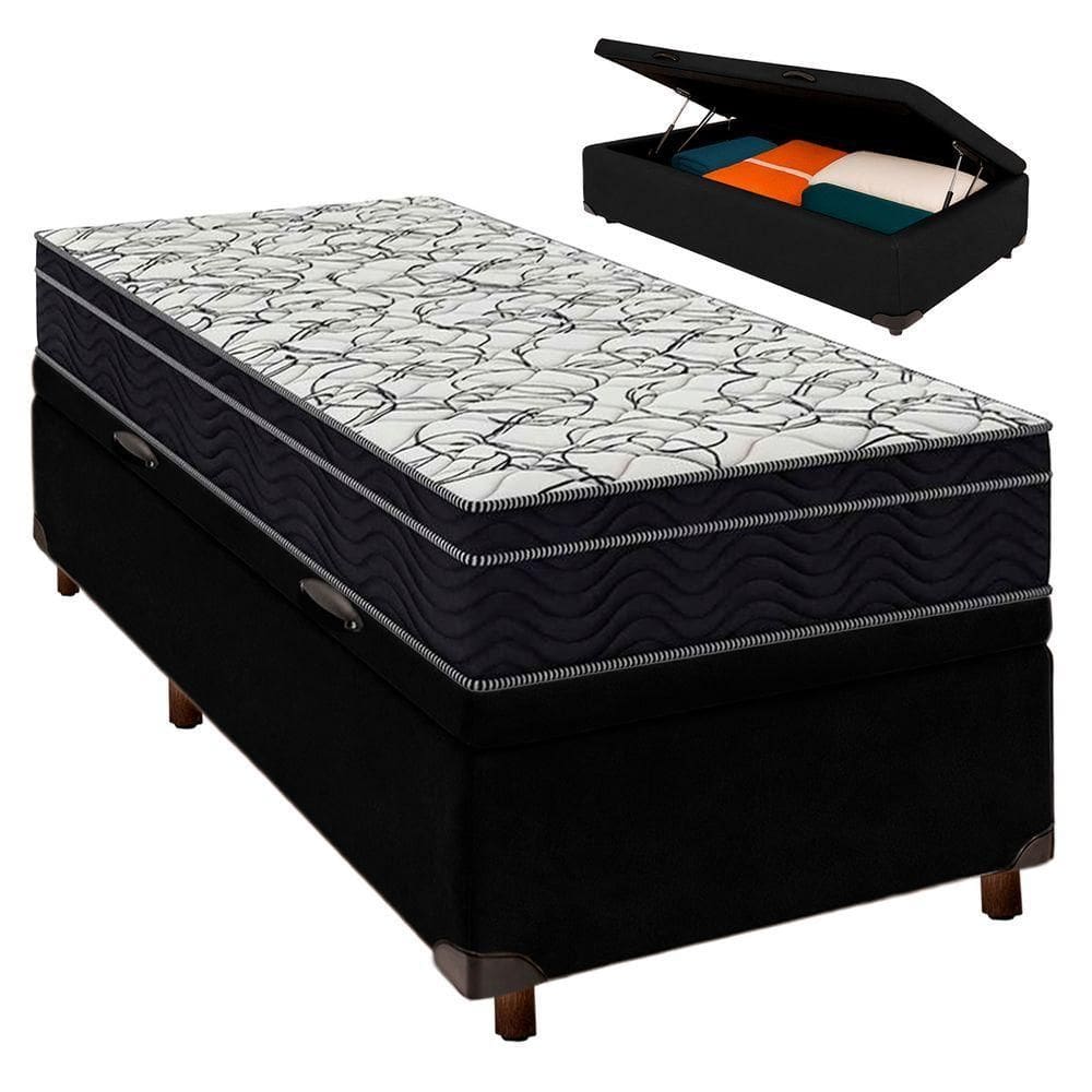 Cama Box Begetiza + Colchão Solteiro Airtech 150 Ortobom