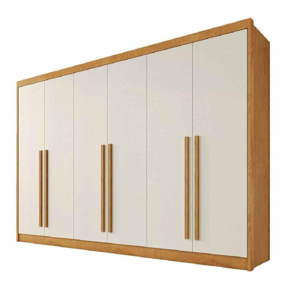 Guarda Roupas 6 Portas Alba Plus 100% Mdf Mademarcs Peroba-off White