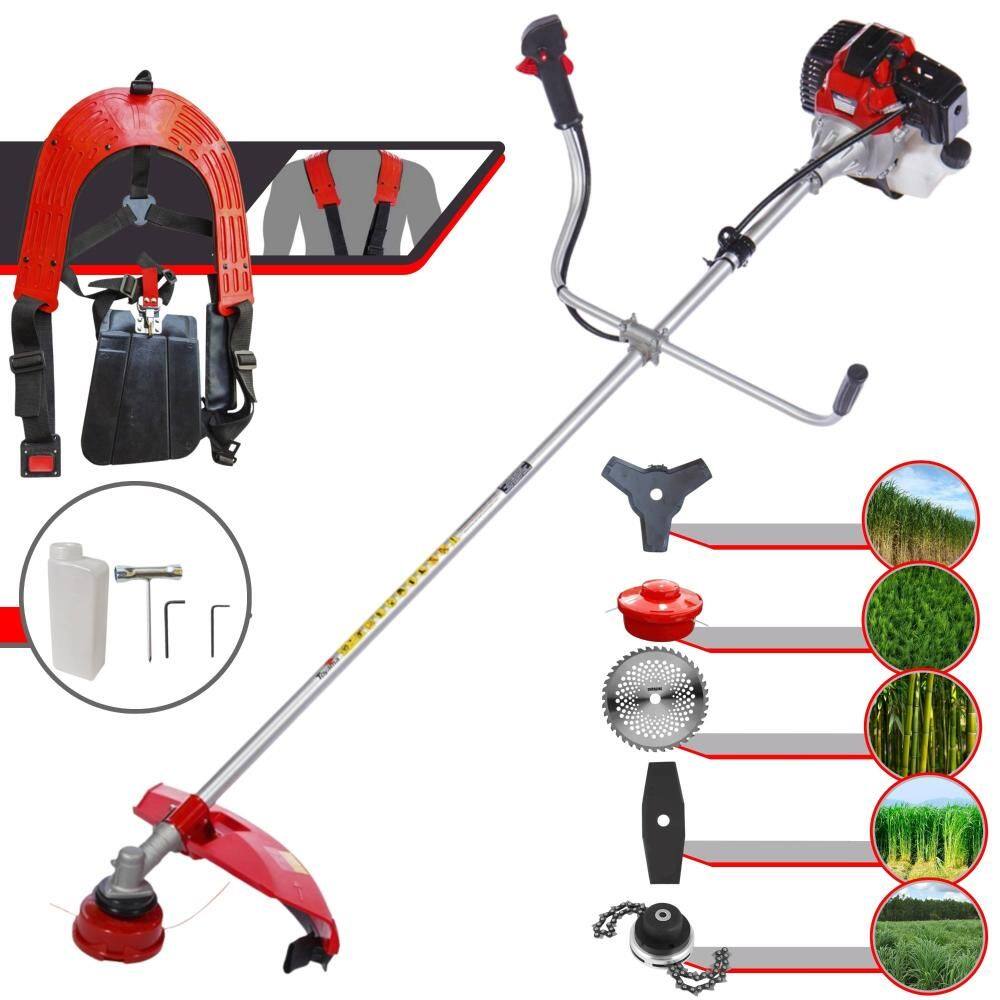 Roçadeira Com Sistema Anti-Vibração Toyama RT52L À Gasolina 2T 52cc 2HP 10.000rpm Multifunções Completa Com Carretel de Nylon + 4 Lâminas de Corte