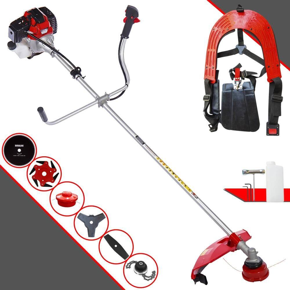Roçadeira Com Sistema Antivibração Toyama RT52L À Gasolina 2T 52cc 2HP 6 Opções de Corte Com Facas 2 Pontas, 3 Pontas, 6 Pontas, 80 Dentes e Trimmer