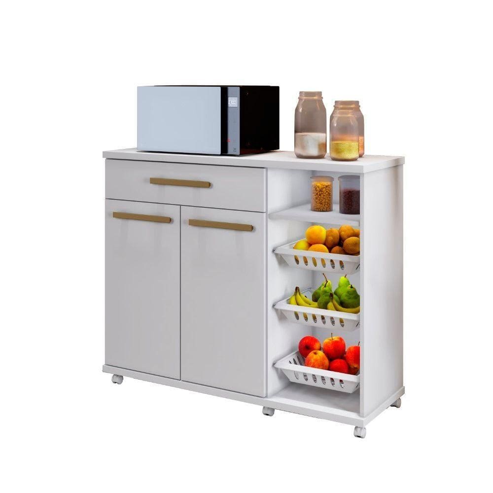 Armário De Cozinha Com Fruteira Salinas Arte Móveis Branco