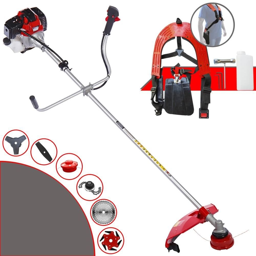 Roçadeira Com Sistema Anti-Vibração Toyama RT52L À Gasolina 2T 52cc 2HP 10.000rpm Multifunções Completa Com Carretel de Nylon + 5 Lâminas de Corte