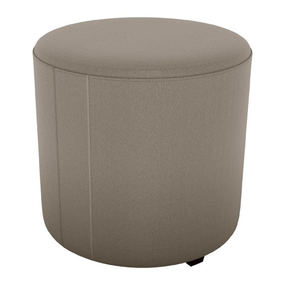 Puff Redondo Decorativo Copenhage 43x43 Cm Veludo Milani Store Marrom Claro