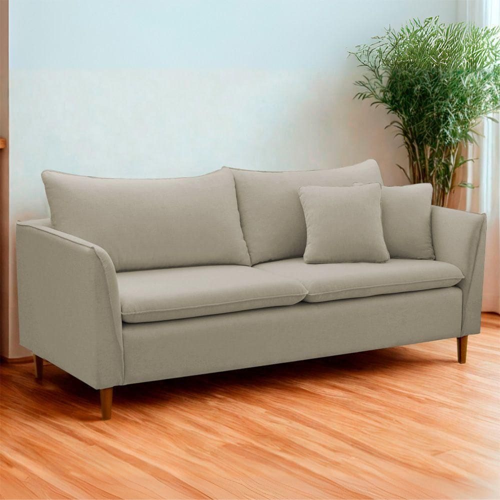 Sofá Living Kassia 2 Lugares 1,64m Veludo Cores Lansofbr Cores Capuccino