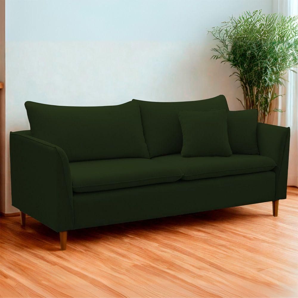 Sofá Living Kassia 2 Lugares 1,54m Veludo Cores Lansofbr Cores Capuccino