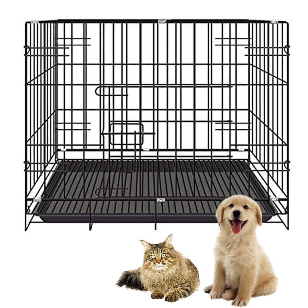 Gaiola Pet Cao Gato Cachorro Filhote Animal de Estimaçao Canil Transporte Dobravel Pet Shop Bandeja Removivel Resistente Seguro