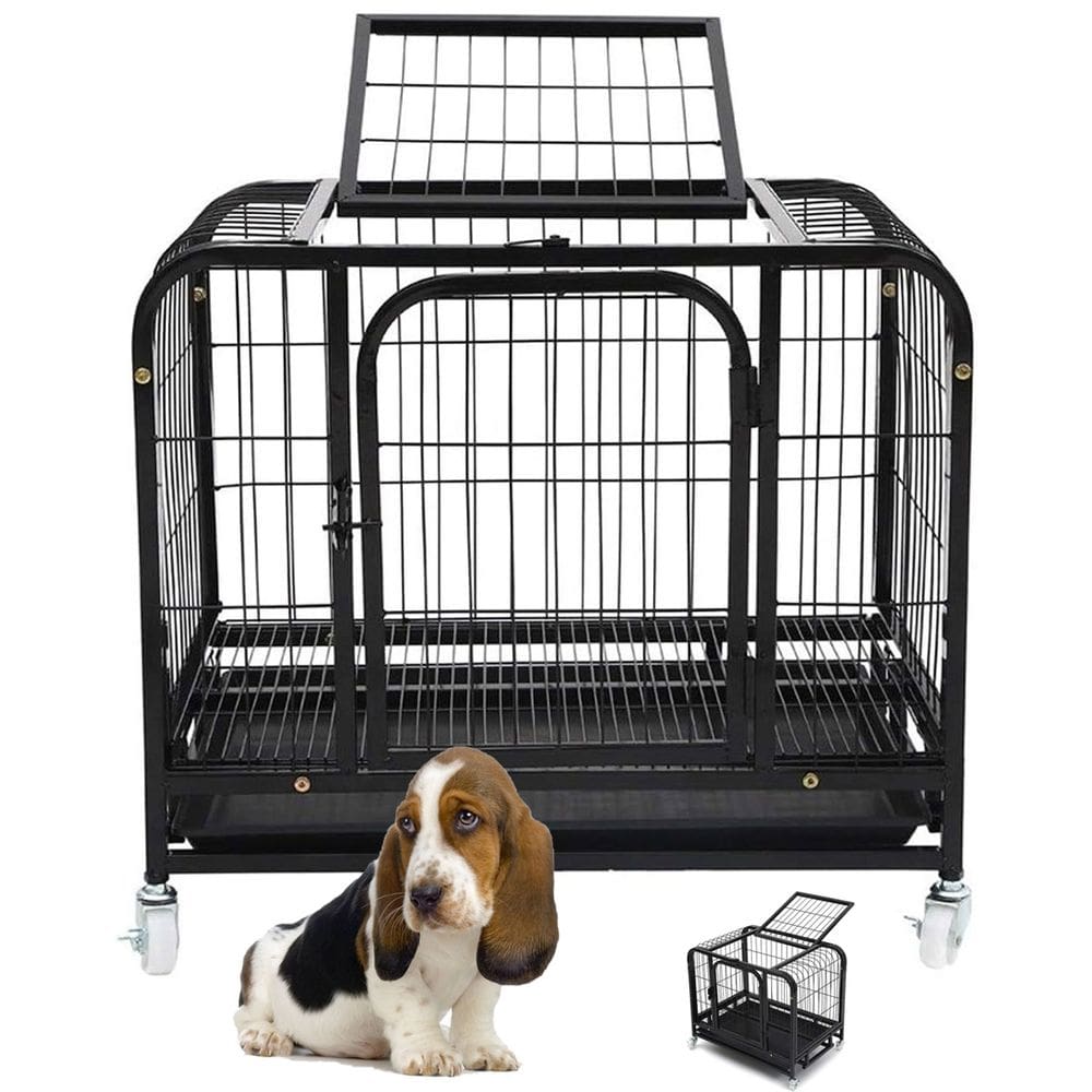 Gaiola Pet Gato Cao Cachorro Canil Pet Shop Animal de Estimaçao Bandeja Removivel Rodinhas Transporte Resistente