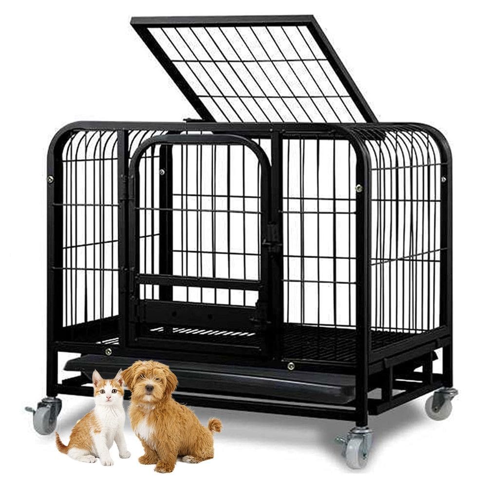 Gaiola Pet Cao Gato Cachorro Canil Animal de Estimaçao Pet Shop Bandeja Removivel Transporte Rodinhas Seguro Resistente