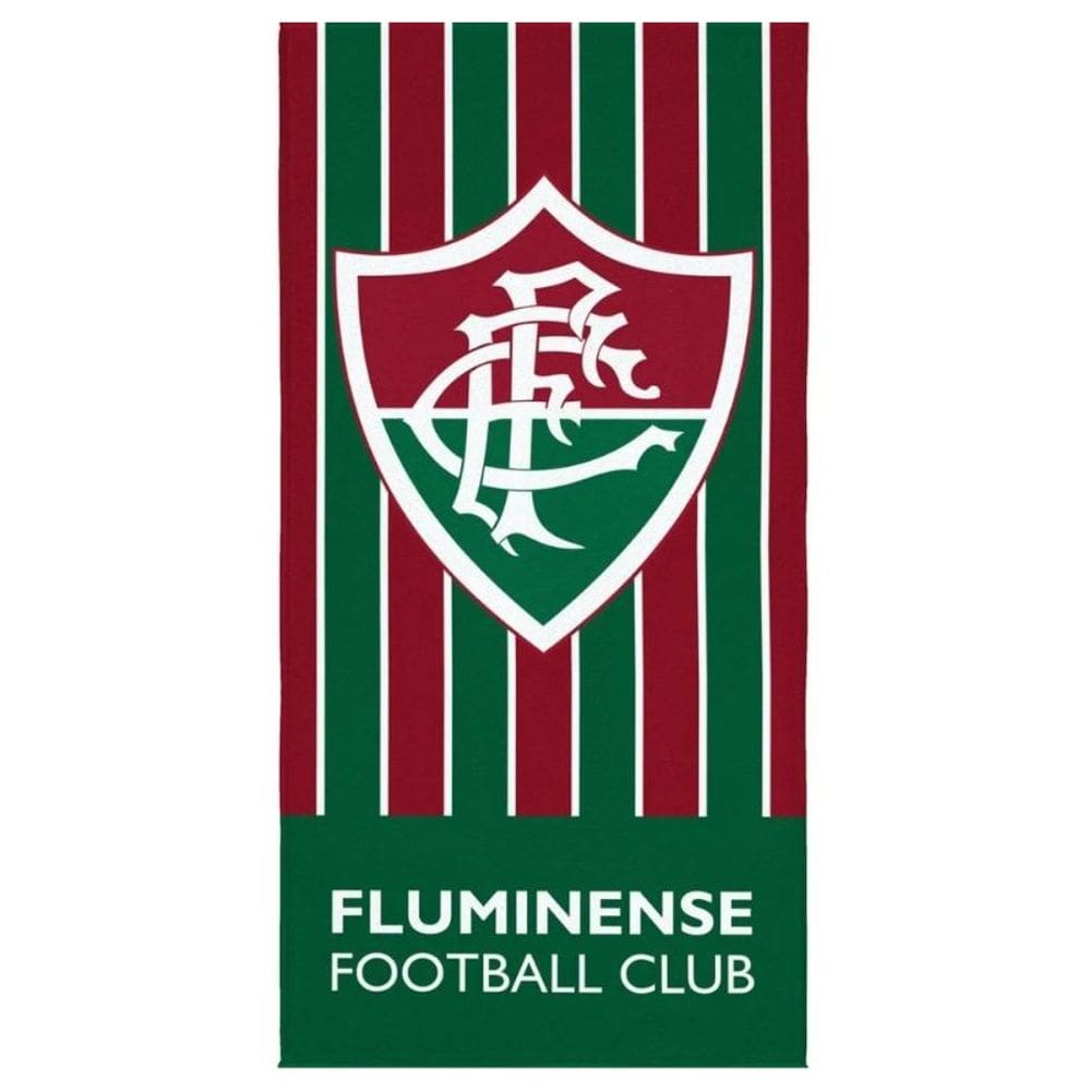 Toalha de Praia/ Piscina Aveludada Estampa de Time 70cm X 1,40m Lepper - Fluminense
