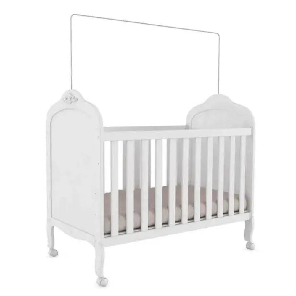 Berço Peroba Elô  Americano  Branco 100% MDF 2 em 1 Infantil