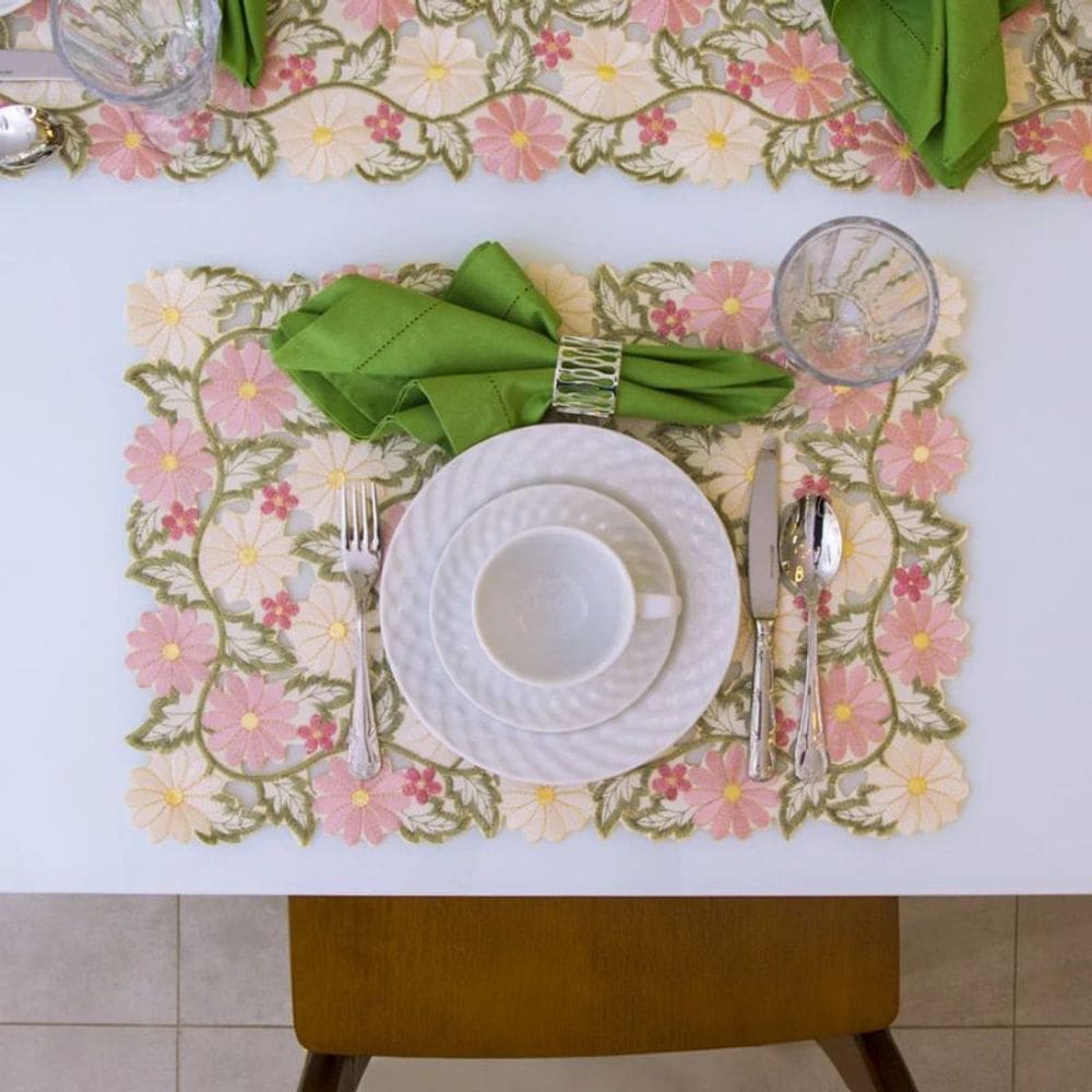 Kit Lugar Americano Requinte Luxe 02 Peças Argivai - Flores