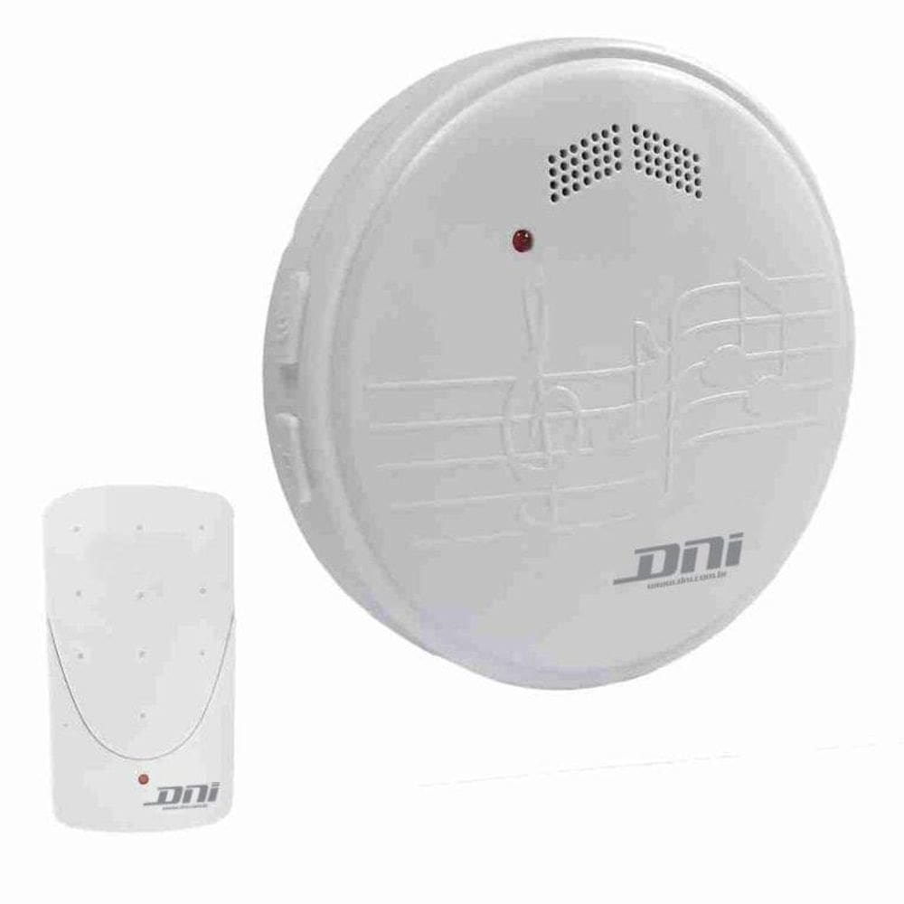 Campainha Sem Fio Eletrônica Tomada 1 Acionador Branca Bivolt DNI 6383