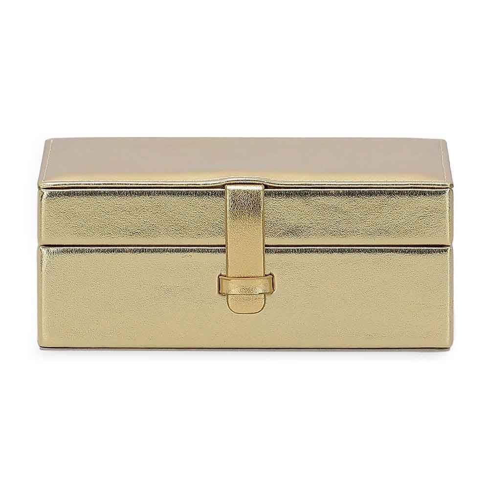 Caixa Decorativa em MDF com Revestimento em PU Dourado 18cm 19533 Mart