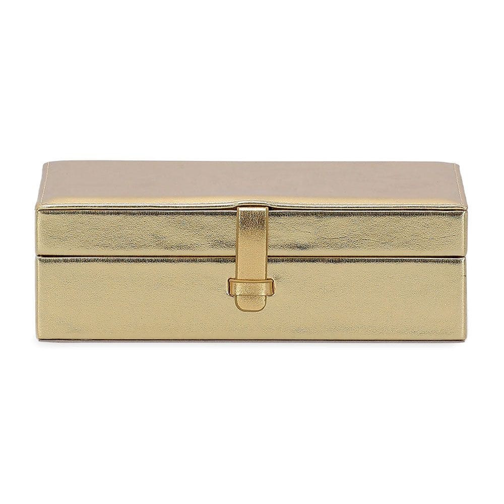 Caixa Decorativa em MDF com Revestimento em PU Dourado 23cm 19532 Mart