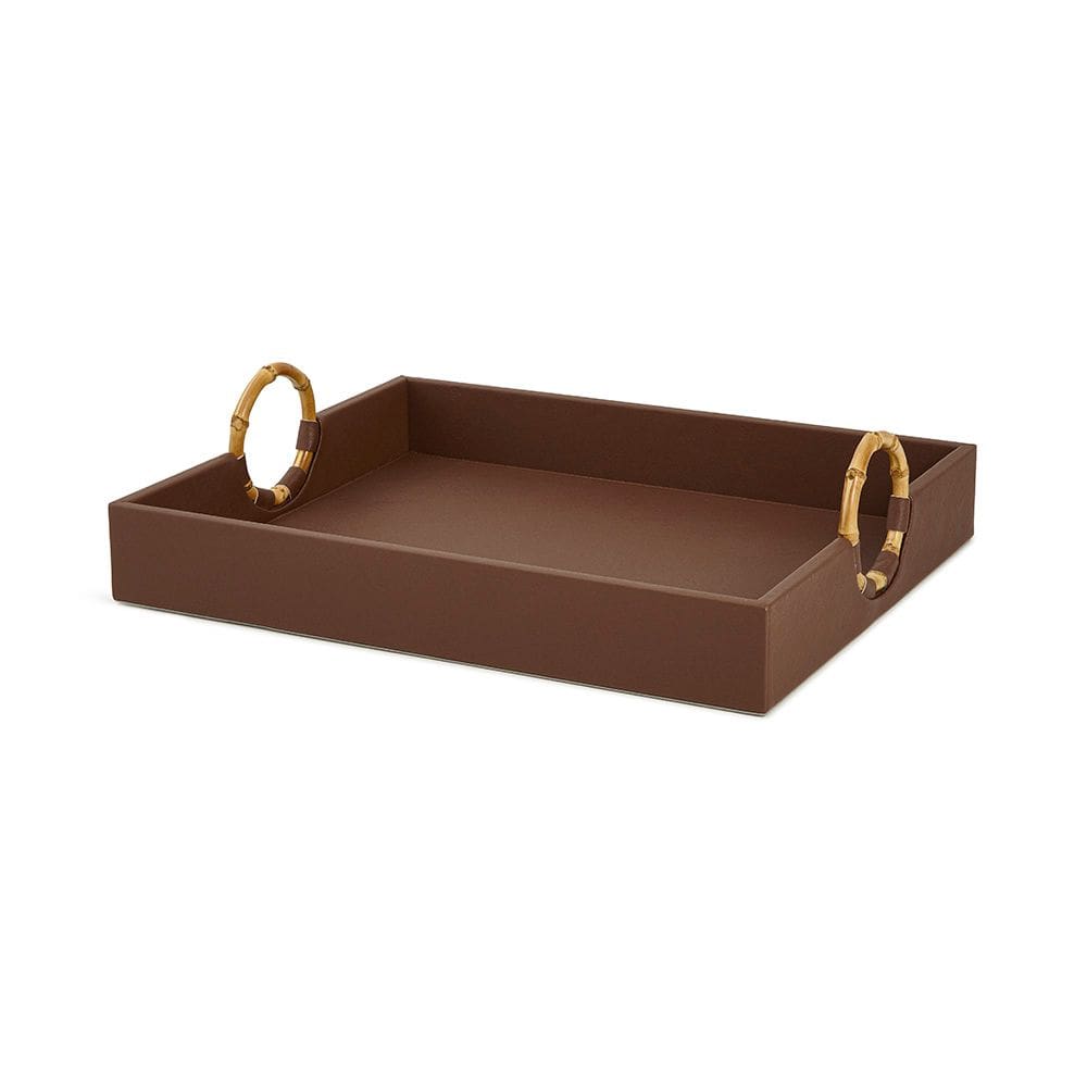 Bandeja Decorativa em MDF com Revestimento em PU Marrom 44cm 18242G Mart