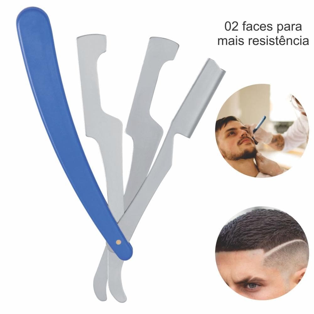 Navalha De Barbeiro Inox Acabamento Barba Profissional