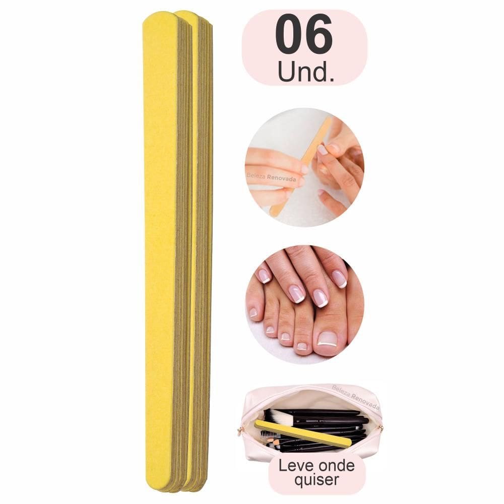 Kit Lixa De Unha Canário Manicure Pedicure 6 Unidades