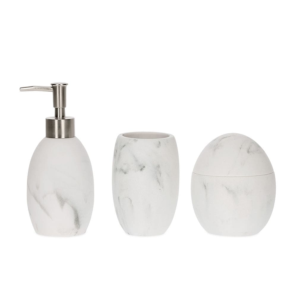 Kit 3 Peças para Banheiro em Poliresina Branco 19657 Mart