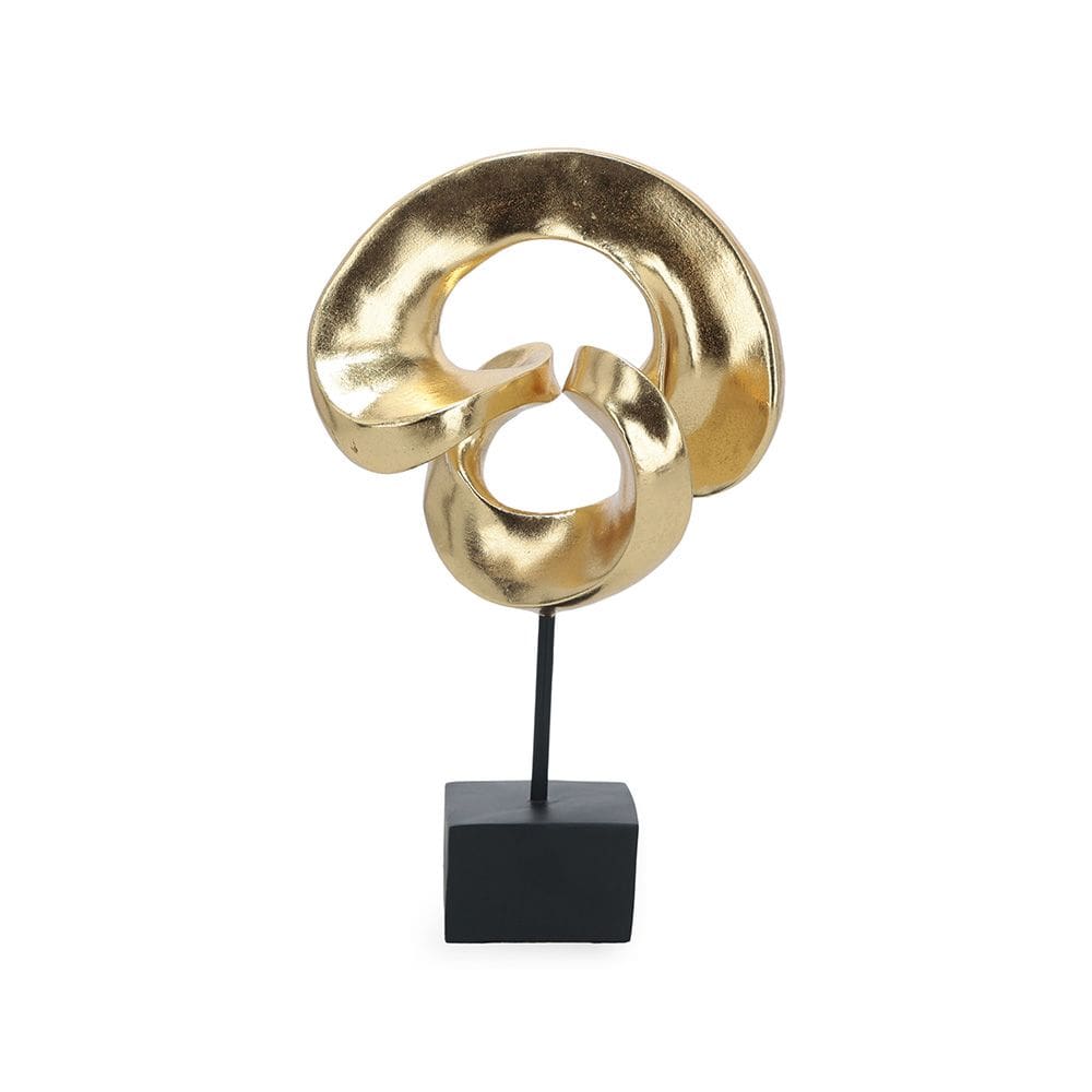 Escultura Decorativa Abstrata em Poliresina Dourado 38cm 19037 Mart