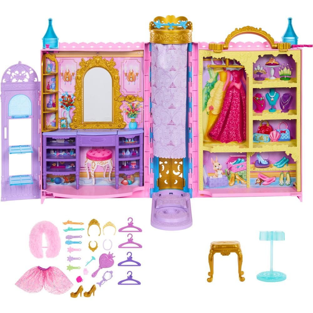 Playset Mattel Disney Princess Doll Closet com 2 modas