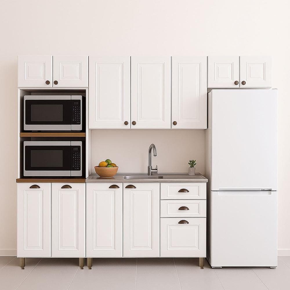 Cozinha Americana 4 Peças Branco Amoudi Móveis Branco