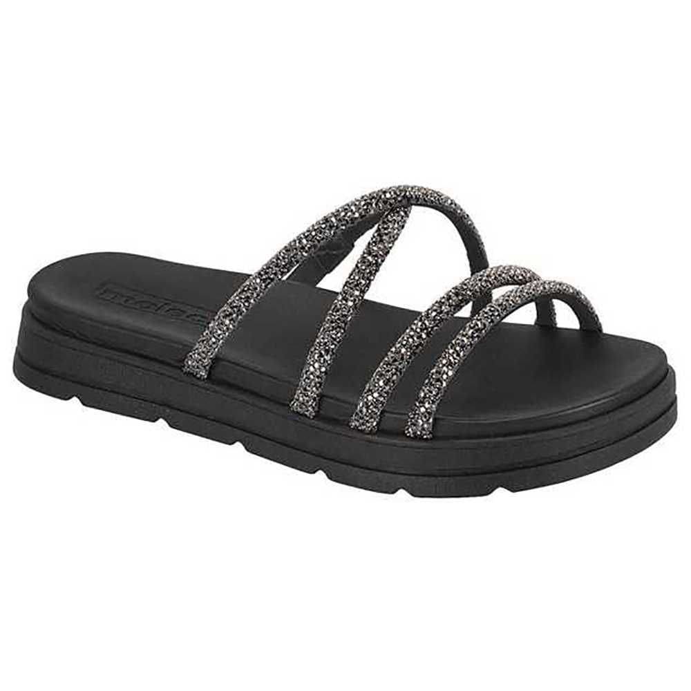 Tamanco Feminino Moleca Flatform Tiras Brilhantes