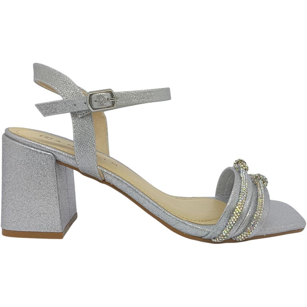 Sandália Feminina Casual Social Dia a Dia Passeio Festa com Brilho e Strass Salto Grosso Conforto Ramarim 2534202