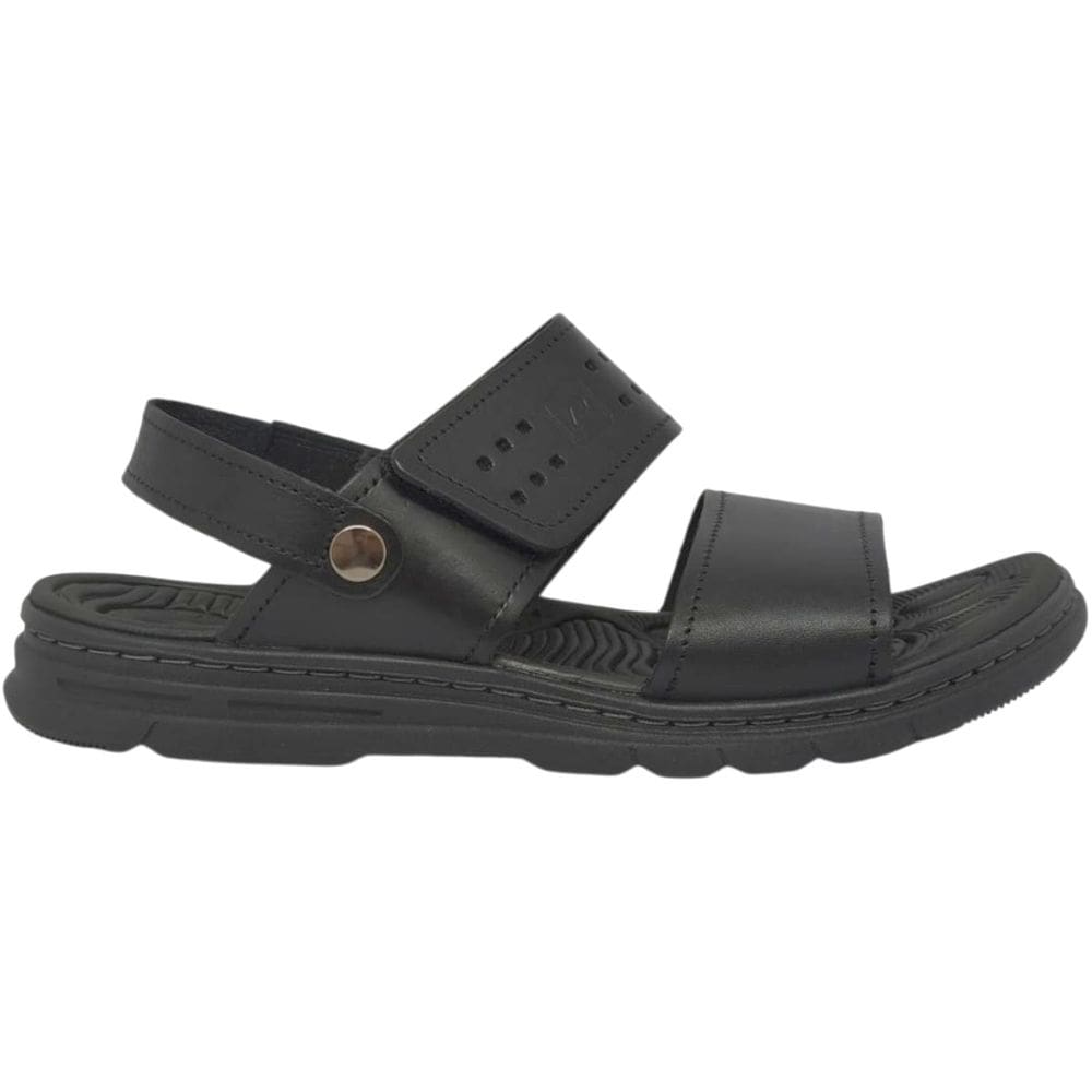 Sandália Masculina Papete Casual Dia a Dia Passeio em Couro Calce Fácil com Elástico Ultra Conforto Amortech Pegada 134203