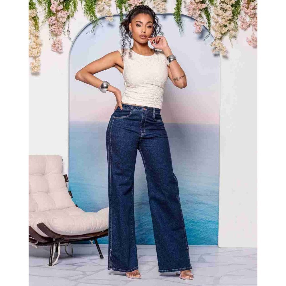 Calça Jeans Feminina Wide Leg - 31795