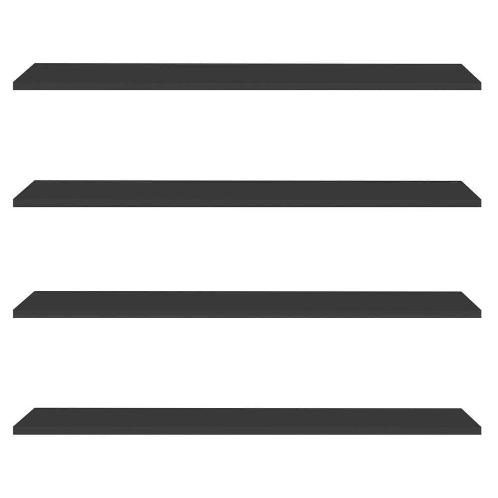 Prateleira Flutuante Para Escritório Kit 4 Com Suporte Invisível 91cm Yara Preto - Lumil