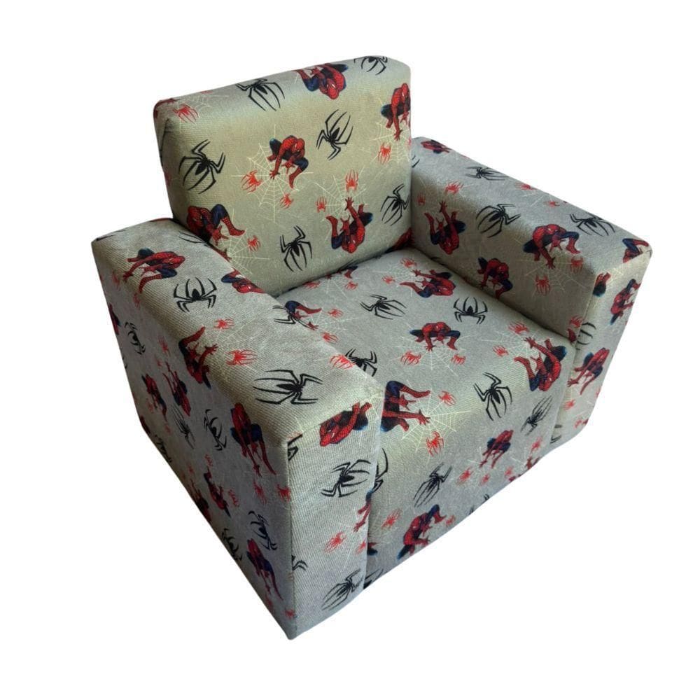 Mini Sofa Infantil Poltrona Criança Estofado Com Personagem Homem-aranha