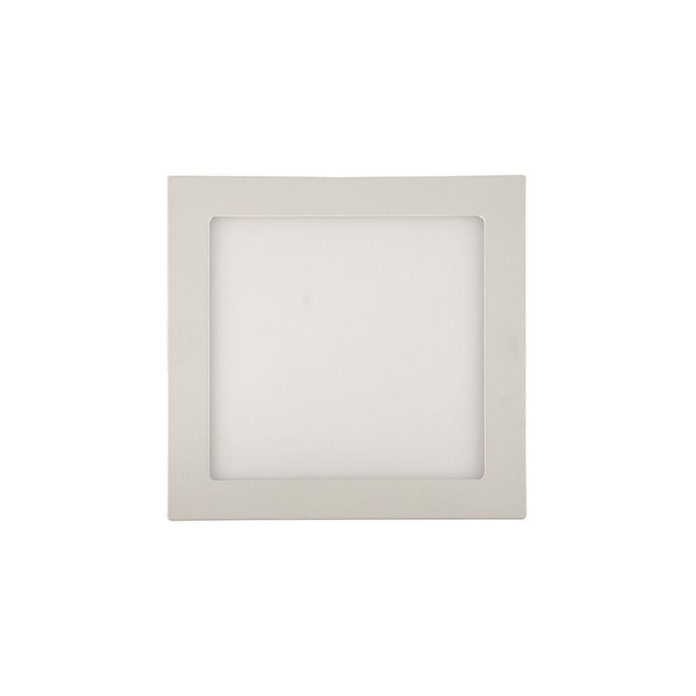 Painel De Led Blumenau Slim Quadrado De Embutir 12w Bivolt 3000k Luz Amarela