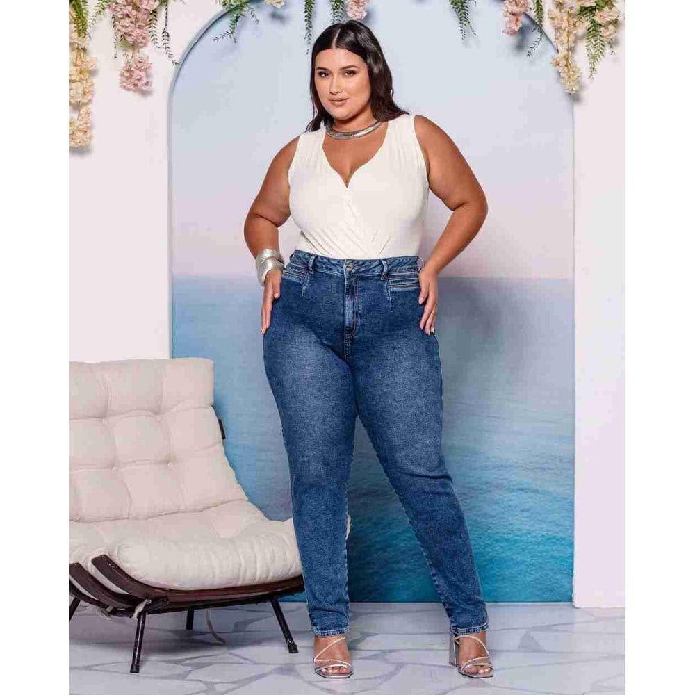 Calça Jeans Feminina Skinny Midi Plus - 31728