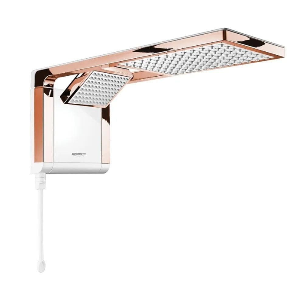 Chuveiro Acqua Duo Ultra Branco Rose Gold 7800W Lorenzetti 220V
