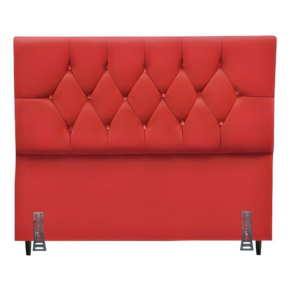 Cabeceira Para Cama Solteiro 90 Cm Camille Com Frame Suede Vermelho
