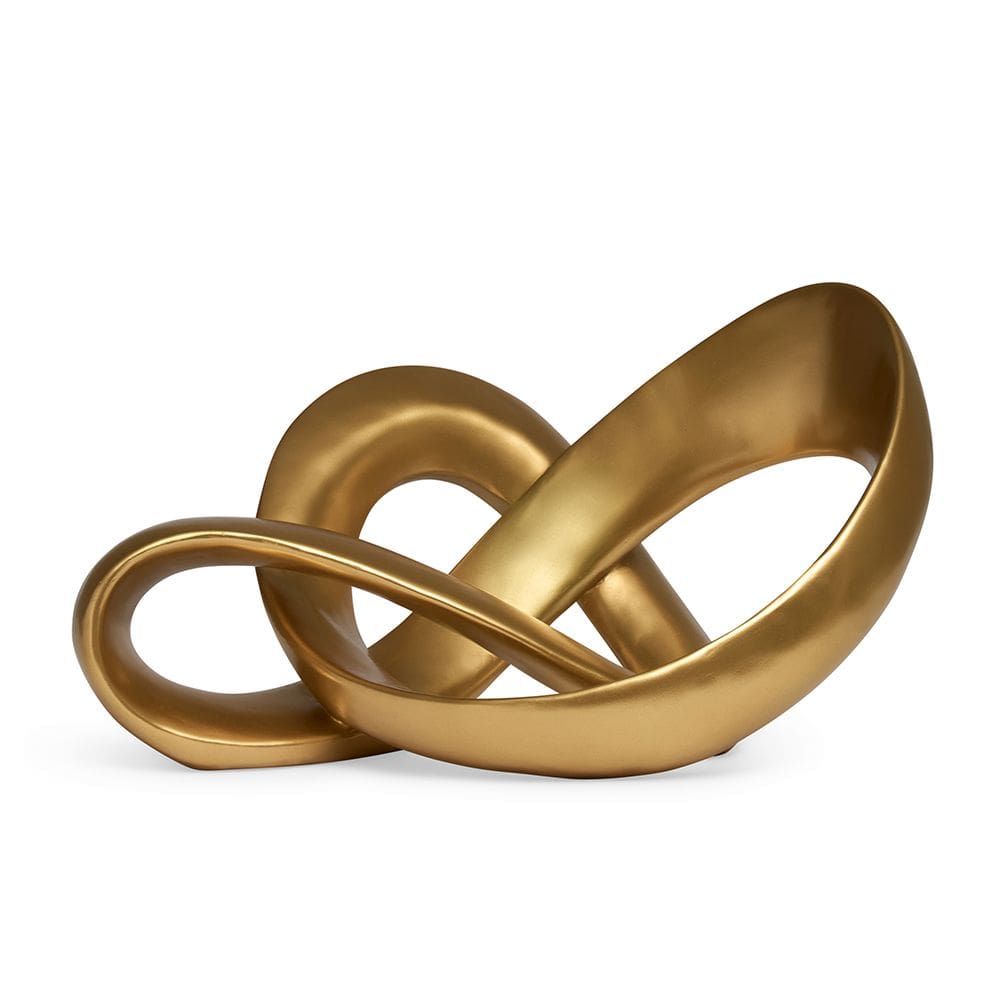 Escultura Decorativa Abstrata em Poliresina Dourada 30cm 21022 Mart